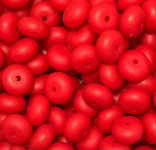 14mm ABACUS Red Silicone Beads