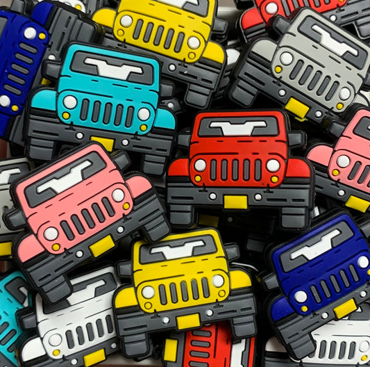 T- Jeep Silicone Focal Bead, Transportation Shape Bead