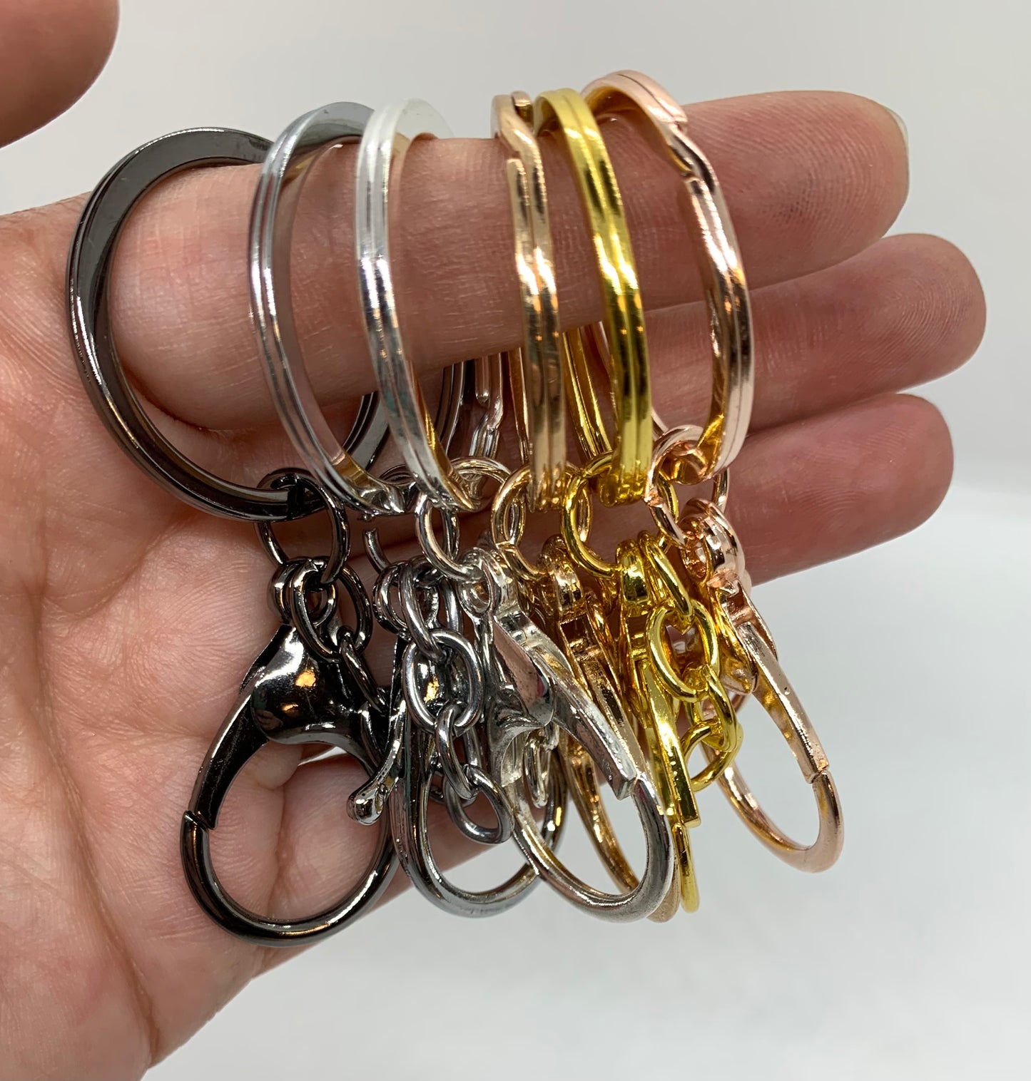 **Beadable Lobster Claw Keychain Ring, Large Metal Keychain Ring