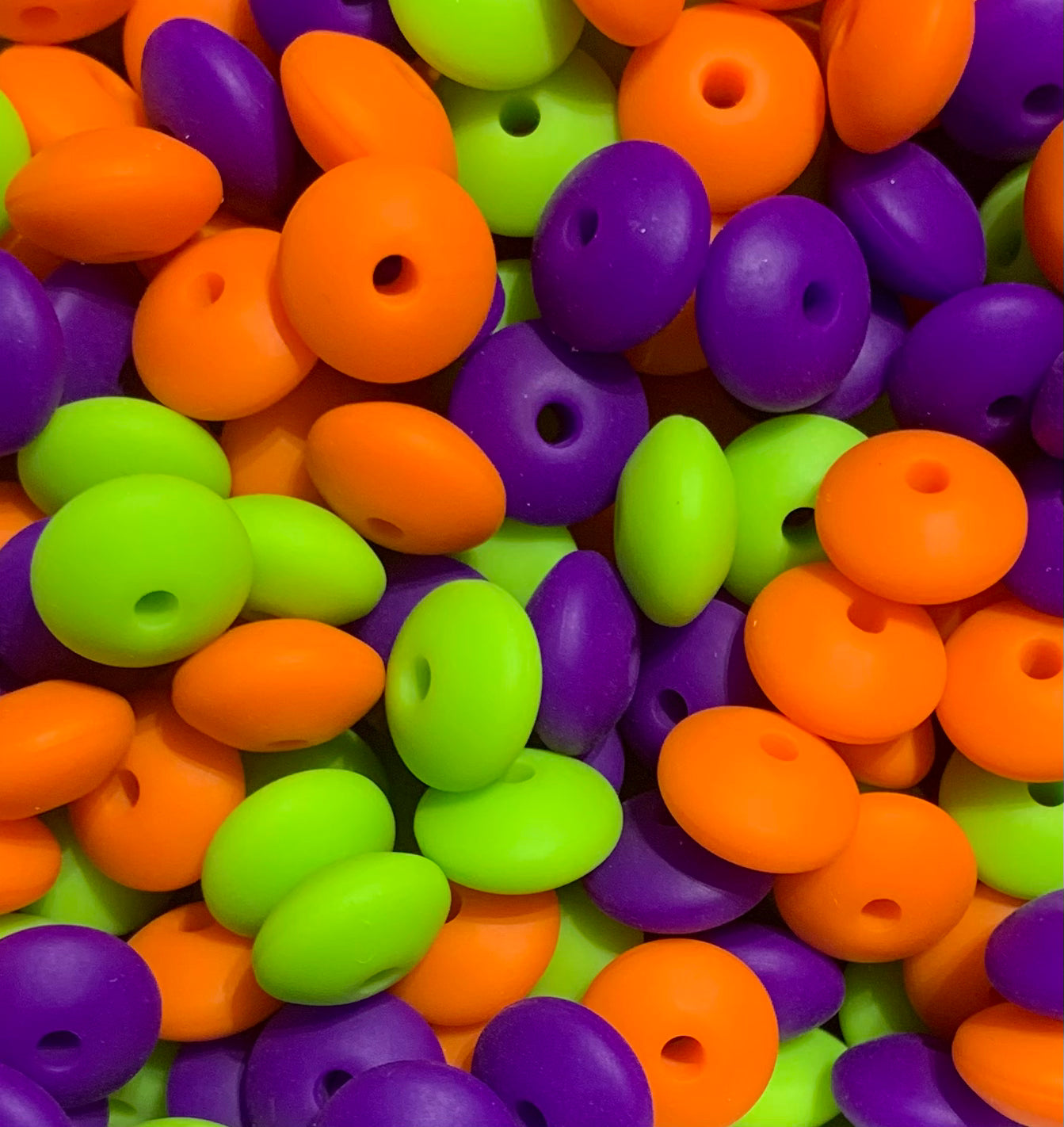 * Bead Mix - Halloween 12mm Lentil Silicone Bead Mix Bag