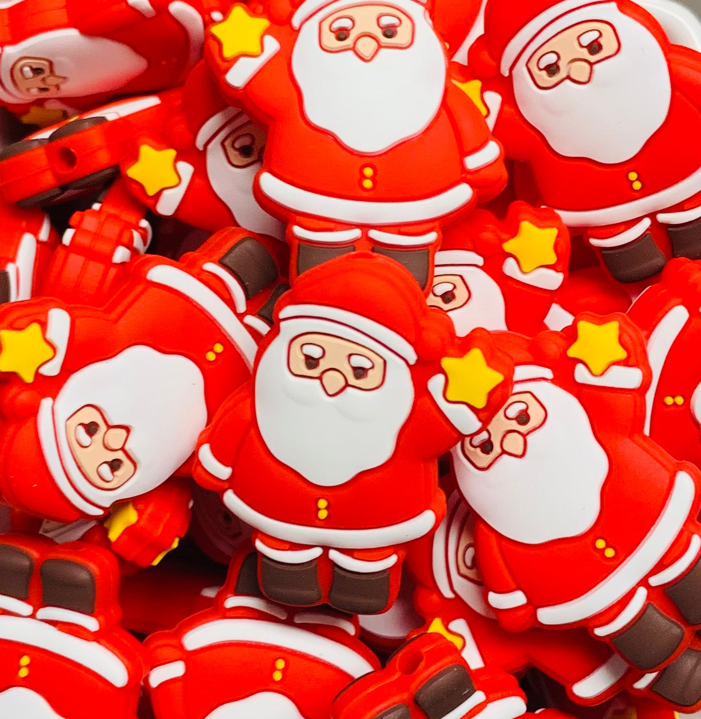 Discontinued- Klaus Silicone Focal Bead, Christmas Silicone Bead, Santa Shape Silicone Bead