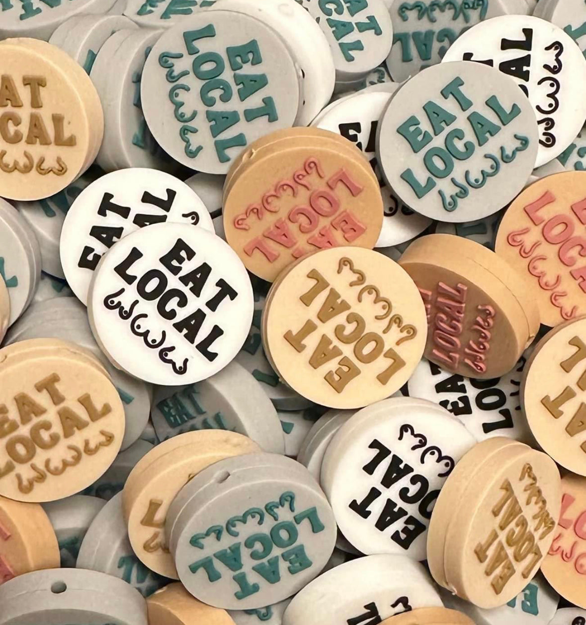 Discontinued- Eat Local EXCLUSIVE Silicone Focal Bead, Breastfeeding Awareness Bead