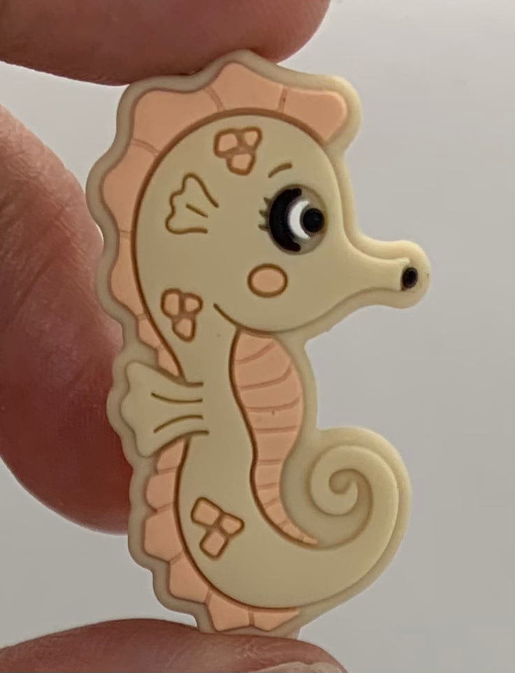 Discontinued- Seahorse Silicone Focal Bead, Animal Shape Silicone Bead,