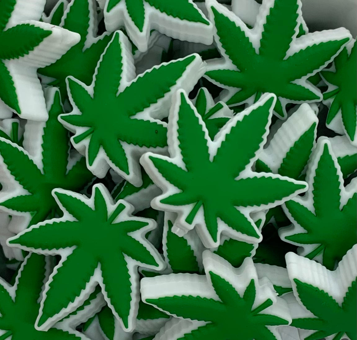 L- Mary Jane EXCLUSIVE Focal Silicone Bead, Leaf Silicone Bead