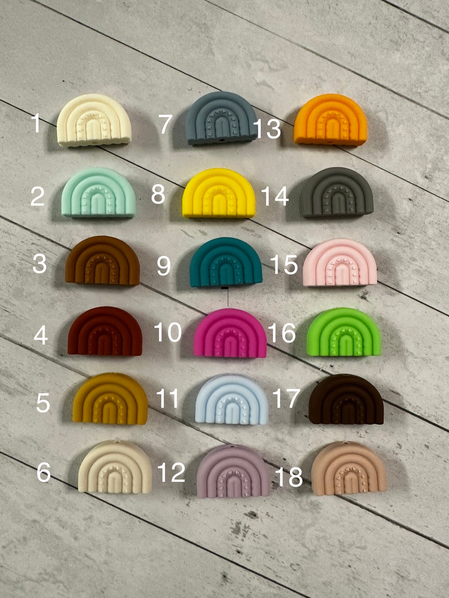 Discontinued- Chunky Rainbow Silicone Focal Bead, Rainbow Shape Silicone Bead, Rainbow Silicone Bead