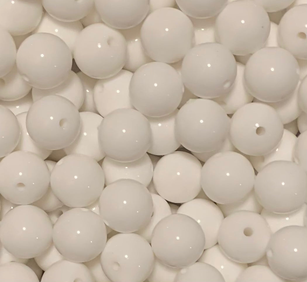 15mm Liquid White Round Silicone Beads