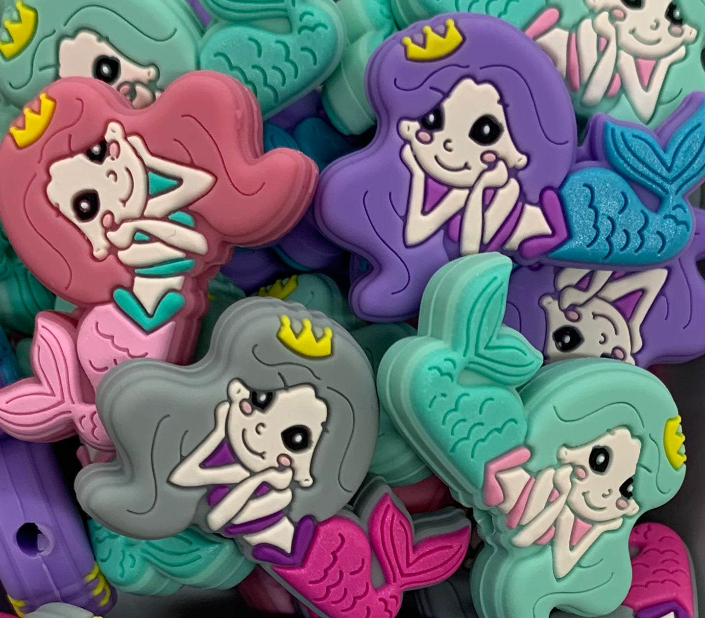 Mermaid Silicone Focal Bead, Shape Silicone Bead
