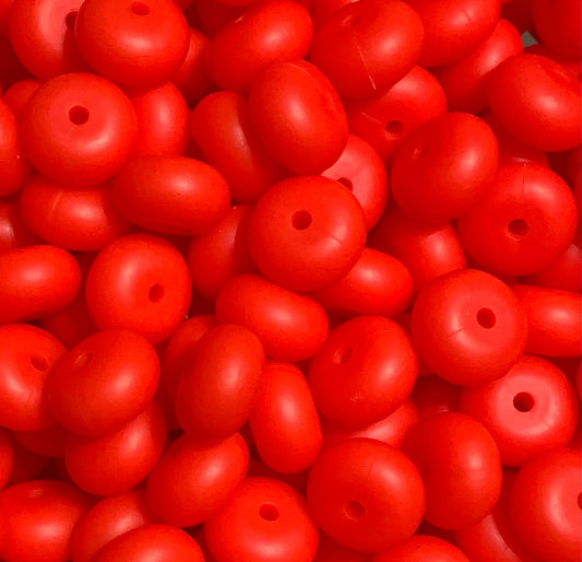 14mm ABACUS Strawberry Red Silicone Beads