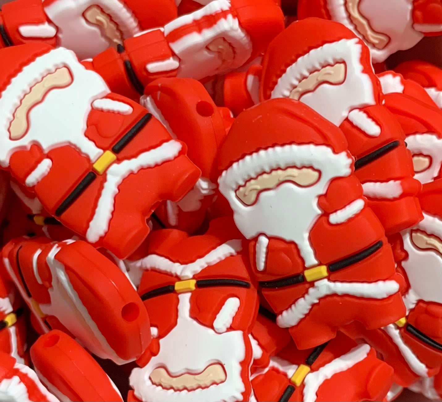 Discontinued- Santa Full Body Silicone Focal Bead, Christmas Silicone Bead, Santa Shape Silicone Bead