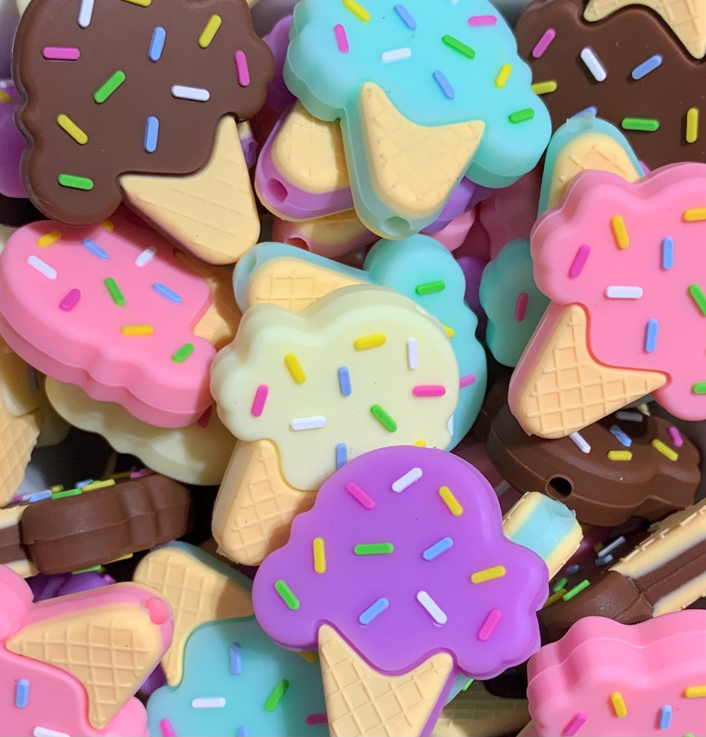 Ice Cream Focal Bead, Sweets Shape Silicone Bead