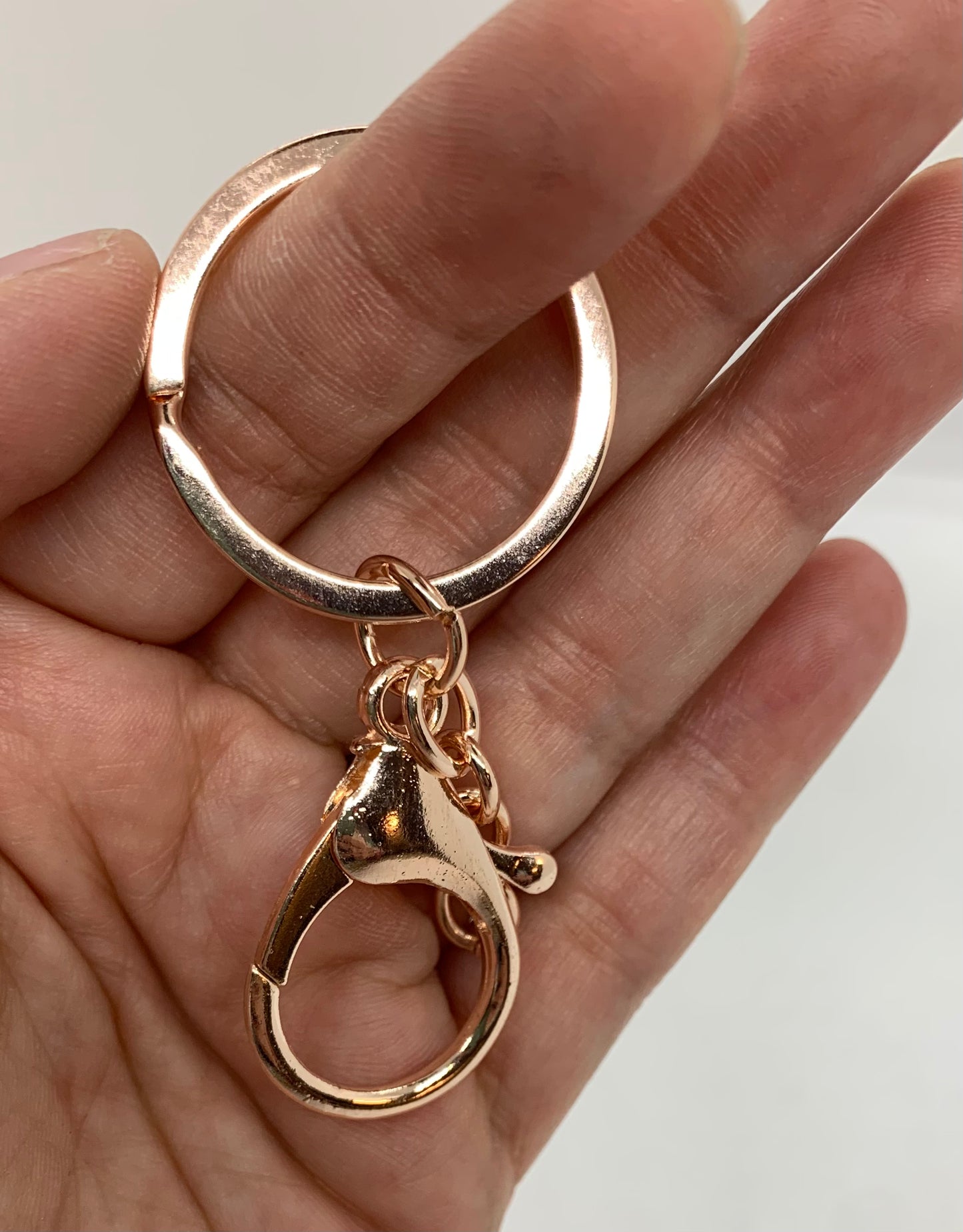 **Beadable Lobster Claw Keychain Ring, Large Metal Keychain Ring