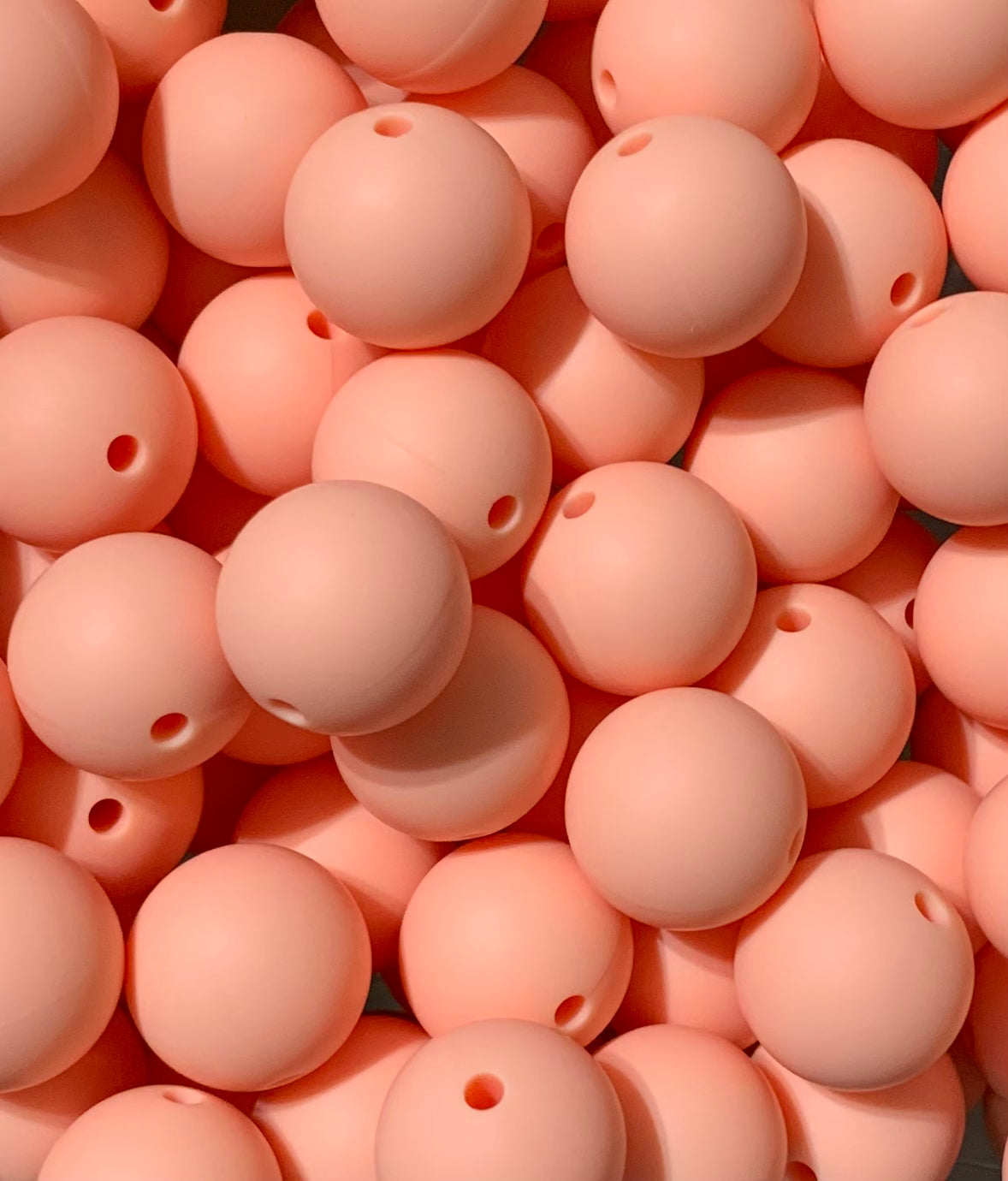 15mm Peach Silicone Beads, Pink Round Silicone Beads, Beads