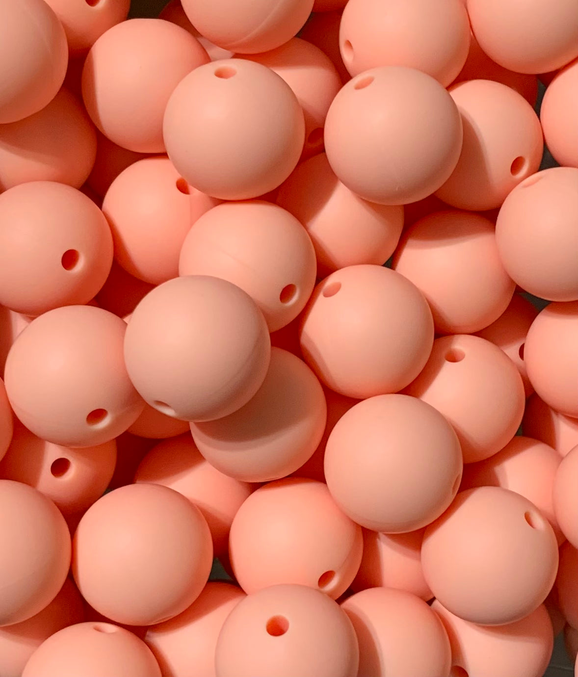 12mm Round Sassy Peach Silicone Beads