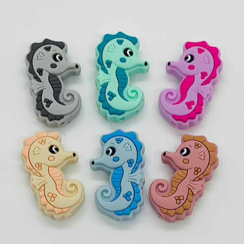 Discontinued- Seahorse Silicone Focal Bead, Animal Shape Silicone Bead,