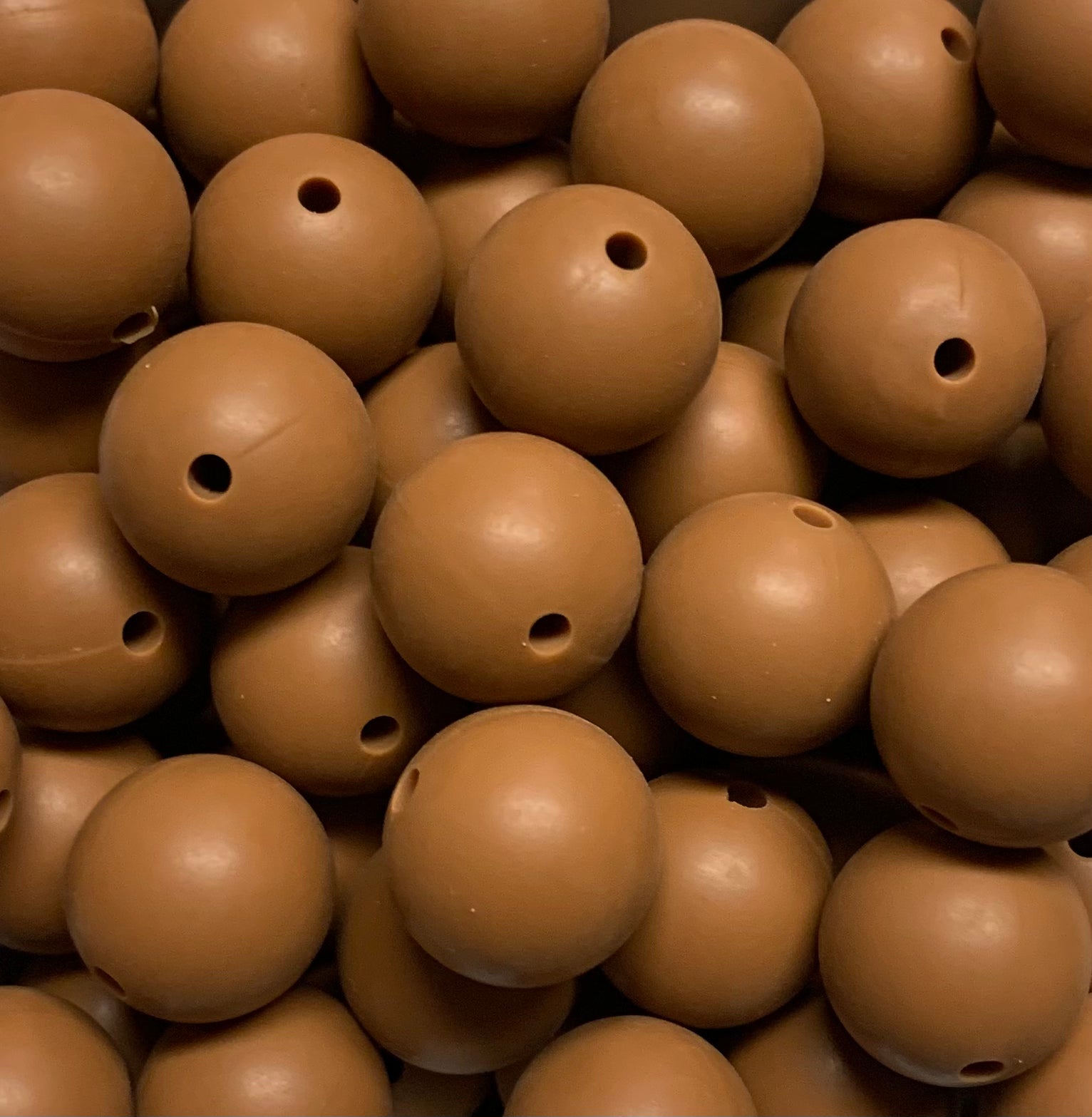 Custom 15mm Gingerbread Silicone Beads, Brown Round Silicone Beads, Be –  The Silicone Bead Store LLC