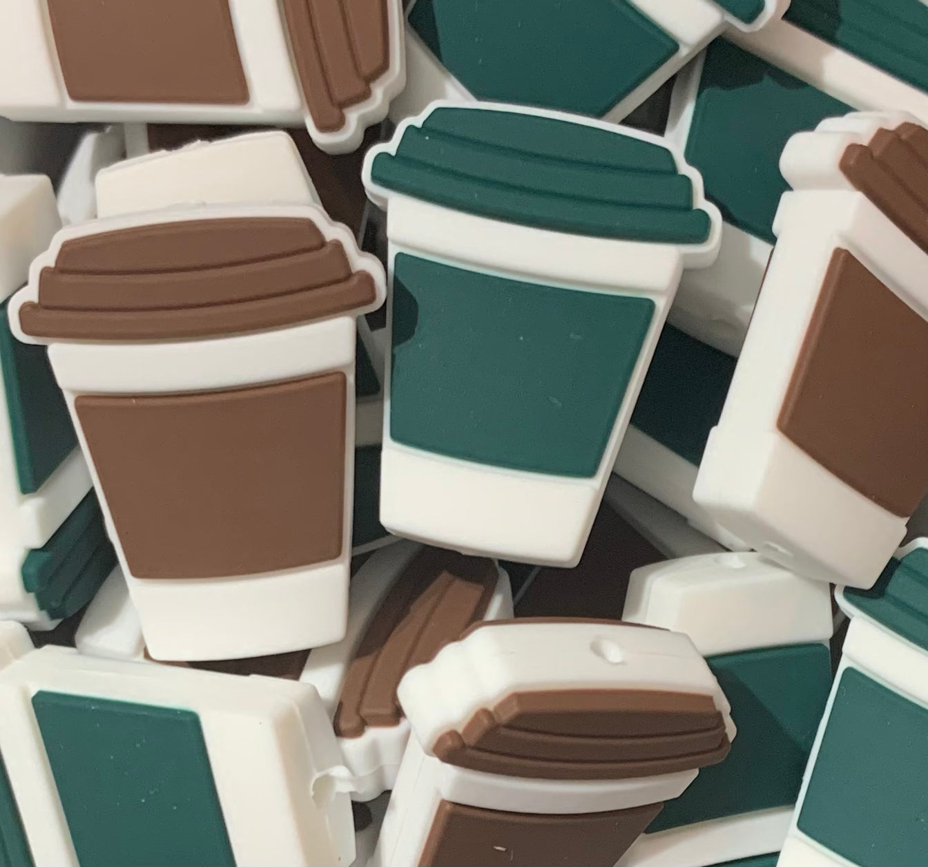 Discontinued- Coffee Cup Silicone Focal Bead, Cup Shape Silicone Bead