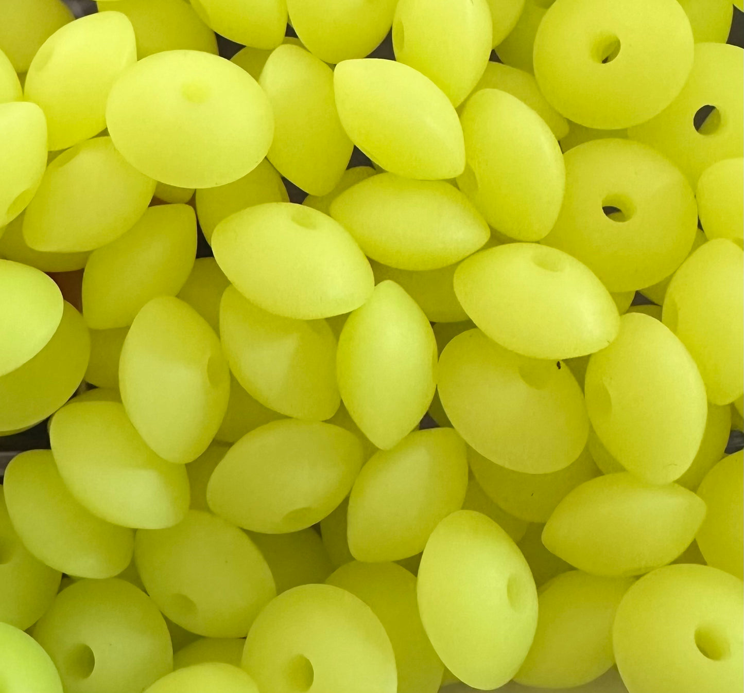 12mm Lentil Yellow GLOW in the Dark Silicone