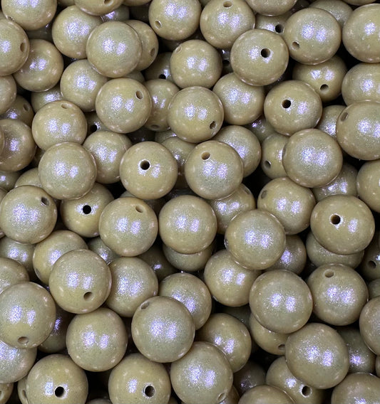 15mm Opal Gold Round Silicone Beads