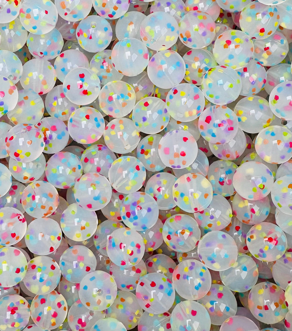 15mm Confetti MULTI Color Hearts Round Silicone Beads, Beads Wholesale ...