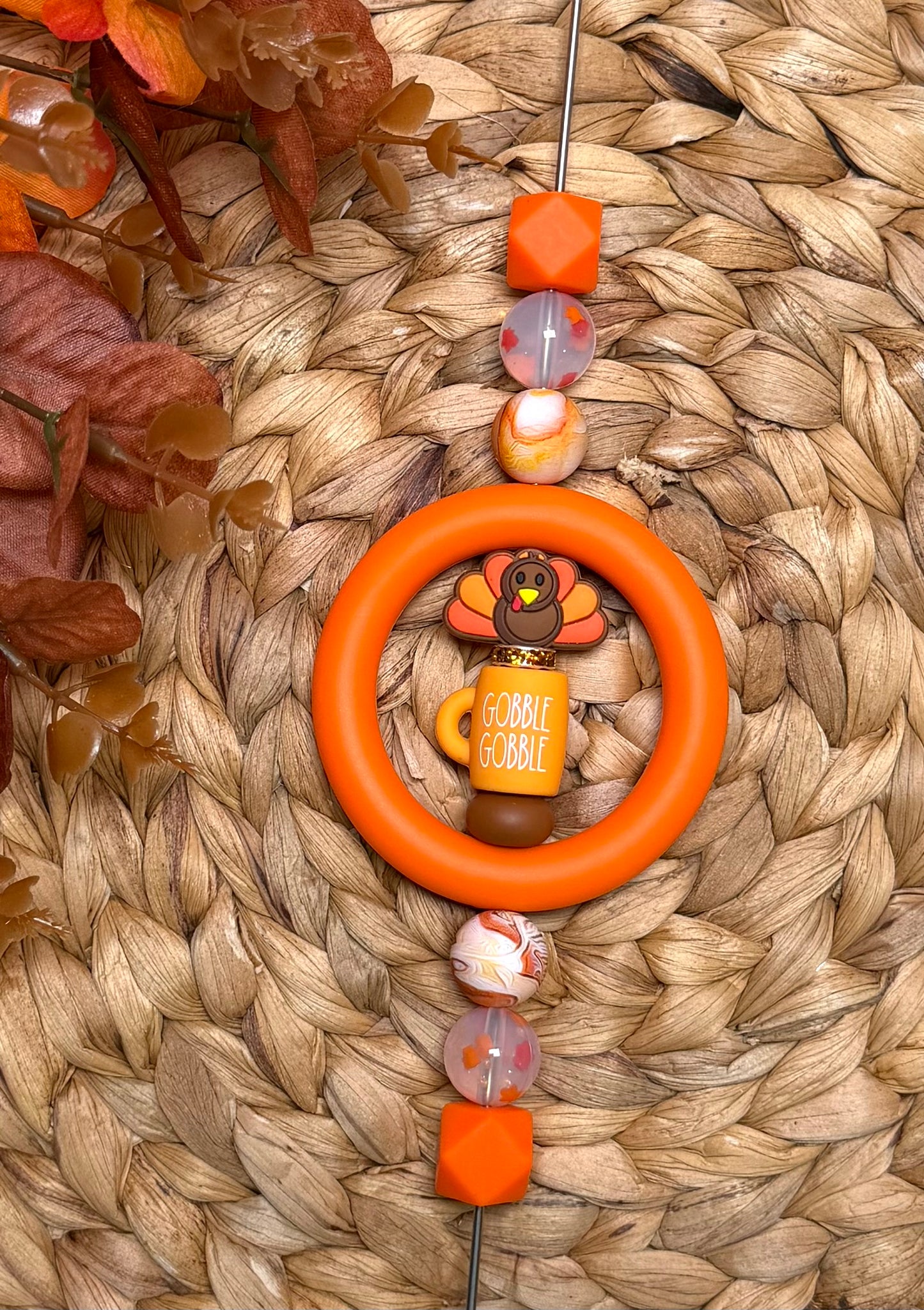 *Bead Kit #528- Gobble Gobble DIY Silicone Bead Kit, Fall Car Charm Kit