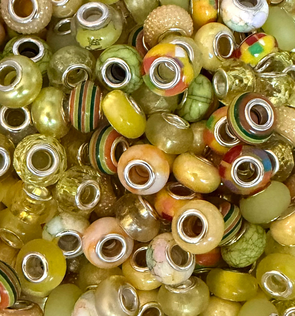 *Bead Mix- #308 Yellows Acrylic Abacus Spacers- Pack of 5