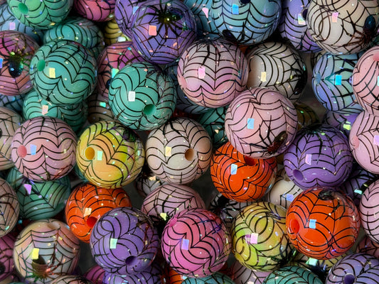*Bead Mix- #268 16mm Iridescent Spider Round Acrylic Beads
