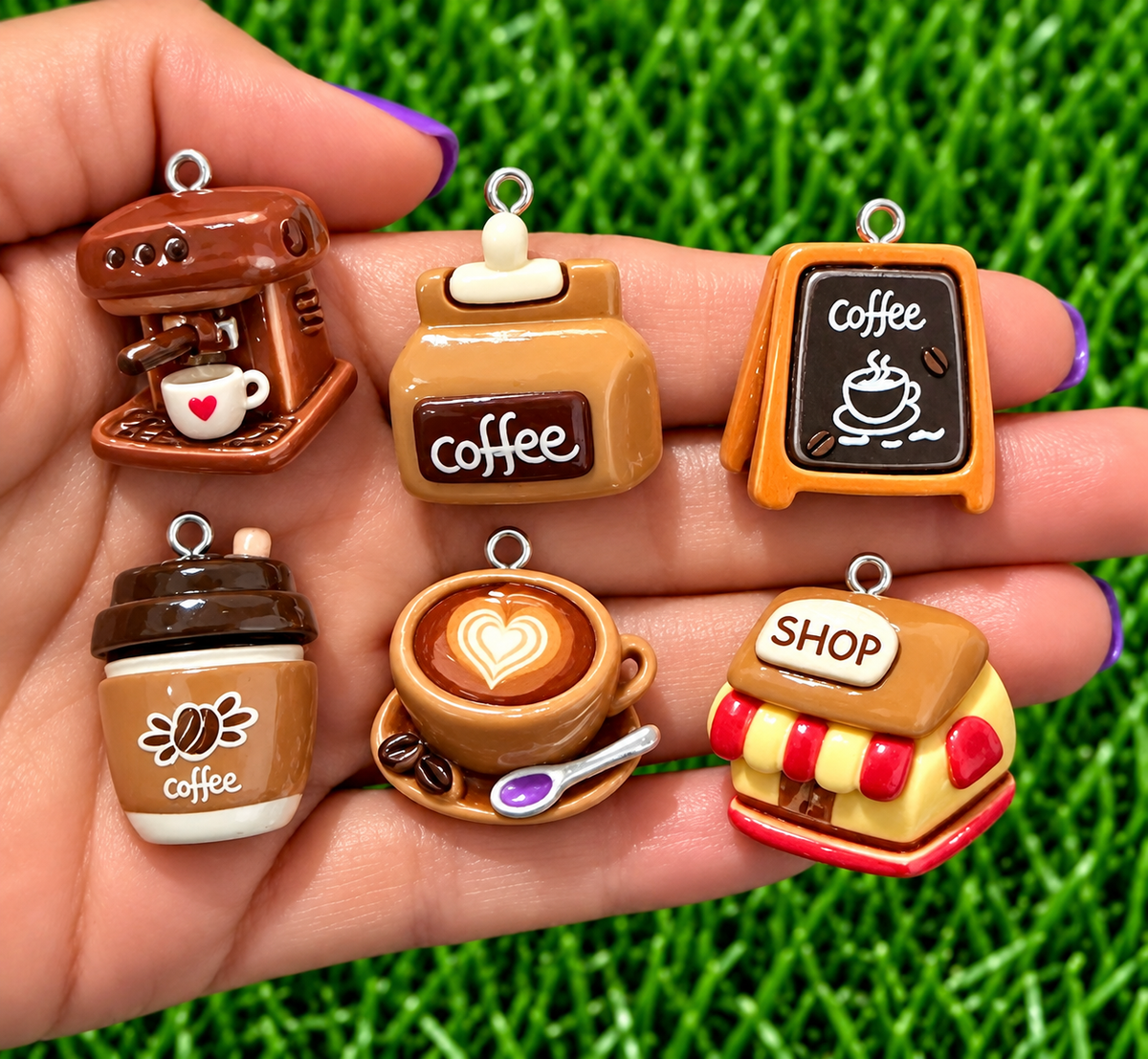 *Bead Mix #585- Coffee Shop Resin Charms, Bag Charms