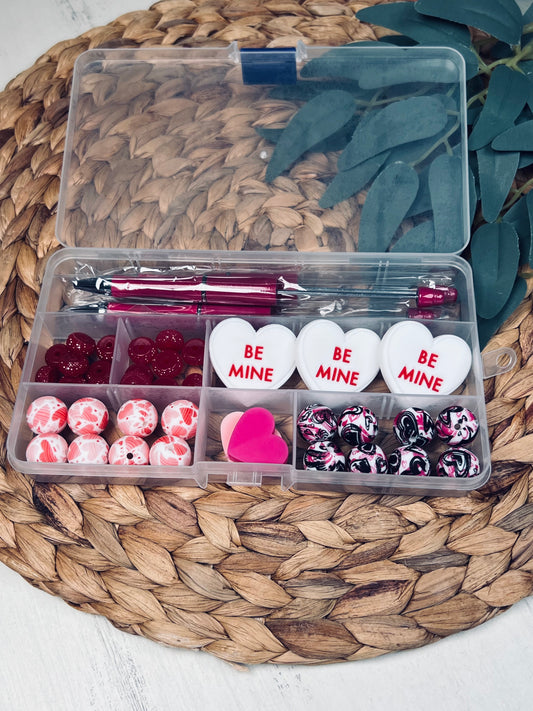 * Bead Mix - BE Mine DIY Silicone Beads Kit, Valentine Kit, DIY Lanyard-Keychain-Wristlet-Necklace Kit