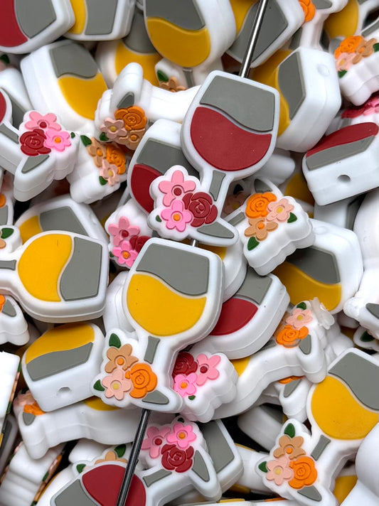 D- Wine EXCLUSIVE Silicone Focal Bead, Drink Shape Silicone Bead