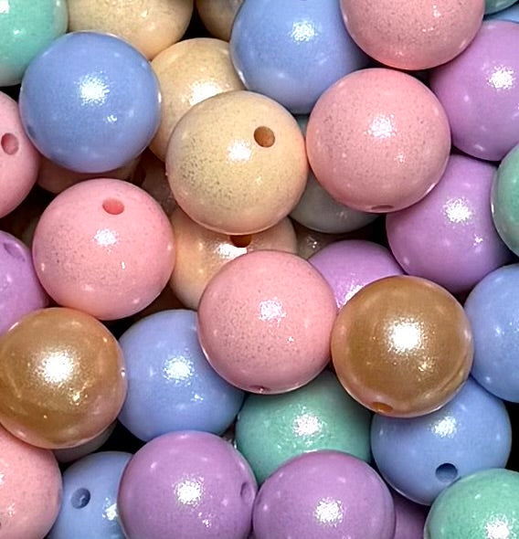 *Bead Mix- #228 15mm Opal PASTELS Silicone Bead Mix