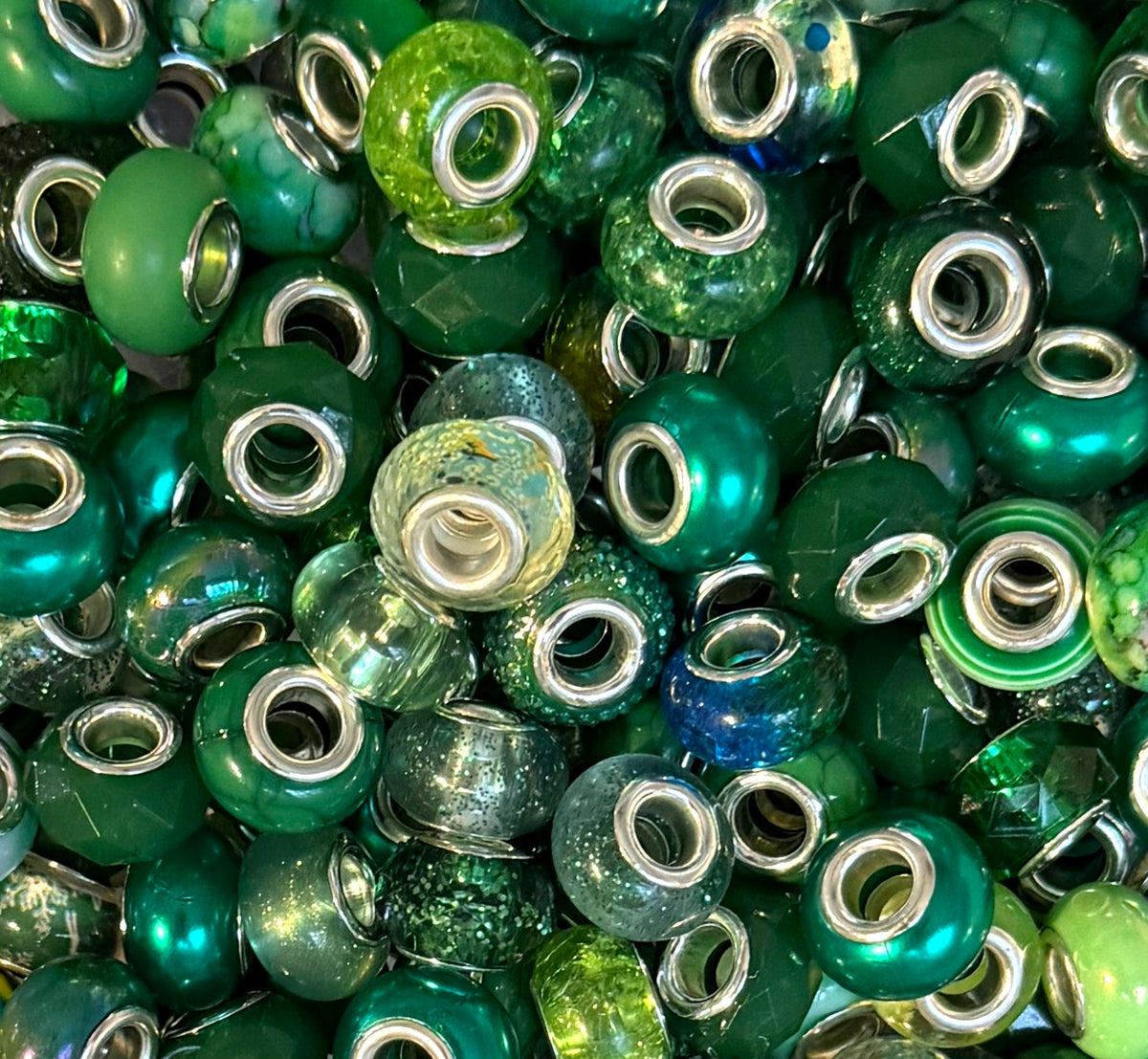 *Bead Mix- #313 Greens Acrylic Abacus Spacers- Pack of 5
