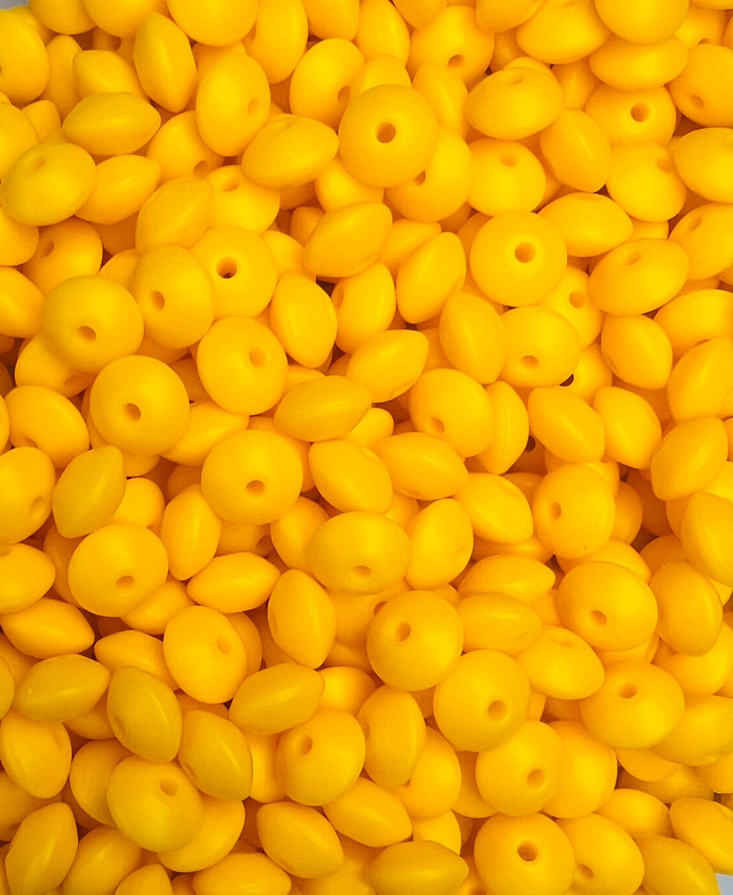 12mm Lentil Canary Silicone Bead