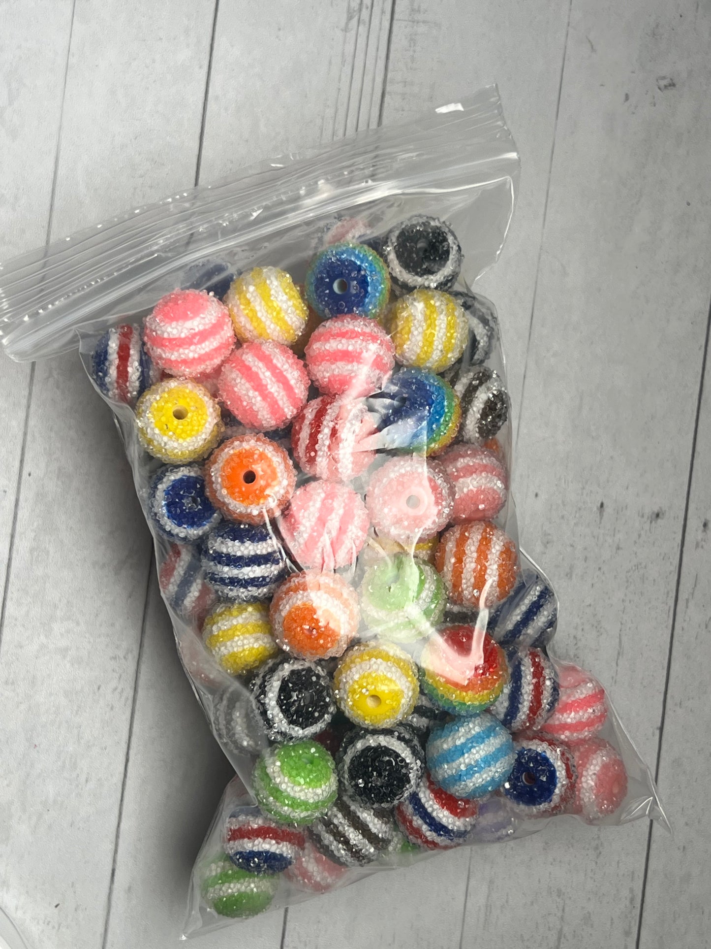 * Bead Mix - 20mm Stripe Sugar Acrylic Bead Mix