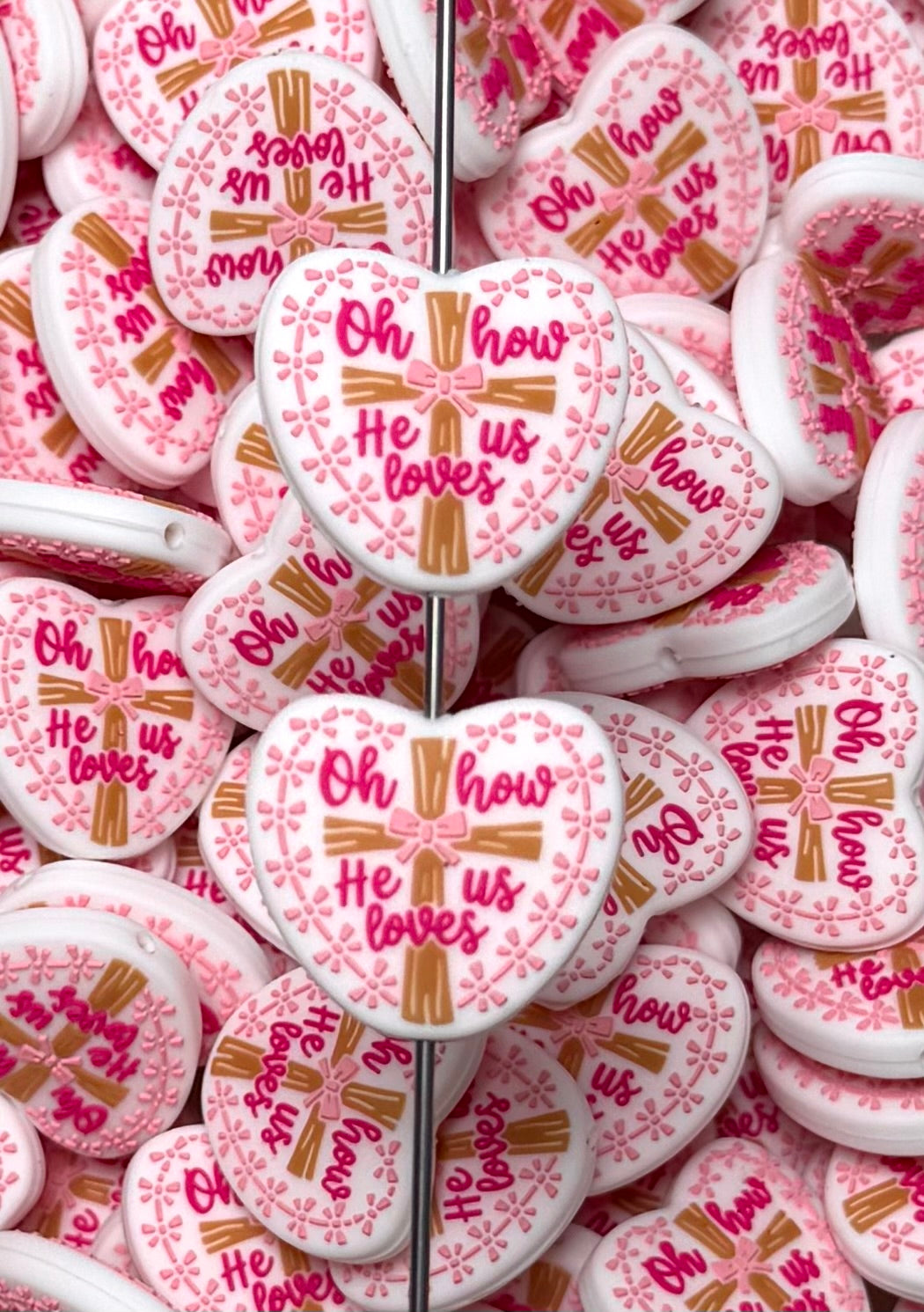 R- Oh How He Loves Focal Bead, Religious Focal Bead