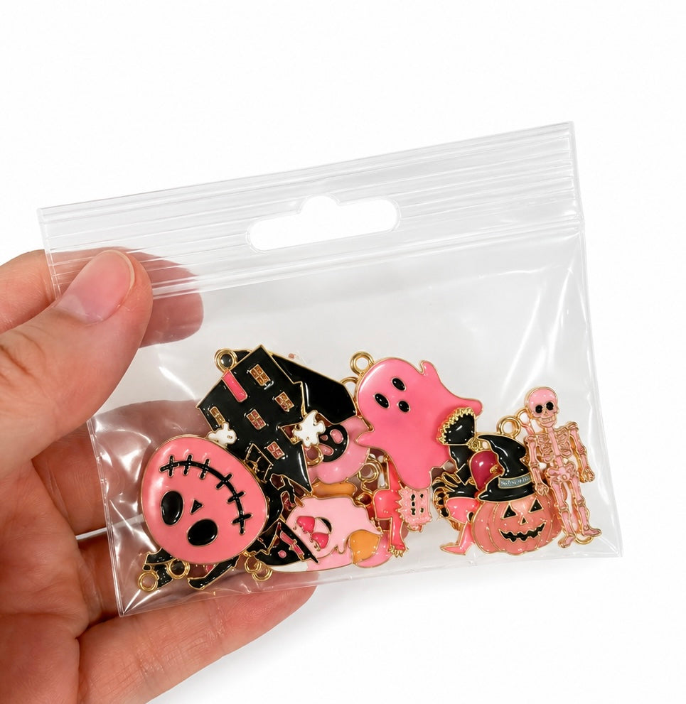 *Bead Mix #505- Pink Boo Bash Halloween Charms