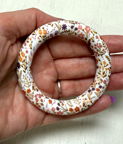*65mm Printed Silicone Ring With Holes for Beading