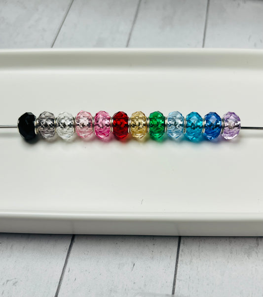 * GLASS CRYSTAL Acrylic Spacer Beads, Rondelle Spacer Bead