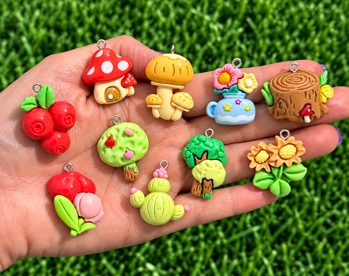 *Bead Mix #579-  Whimsy Woodlands Resin Charms, Bag Charms