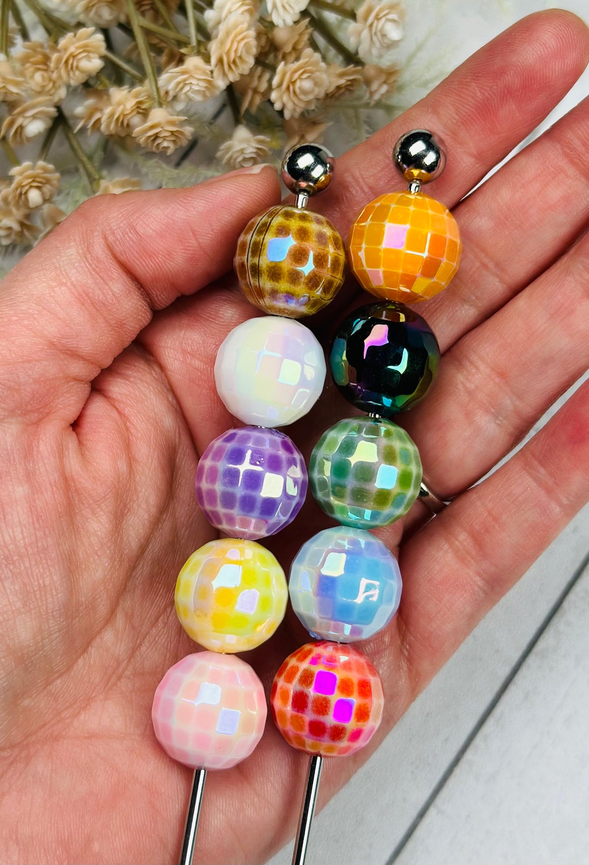 16mm Disco Ball Acrylic Round Beads – The Silicone Bead Store LLC