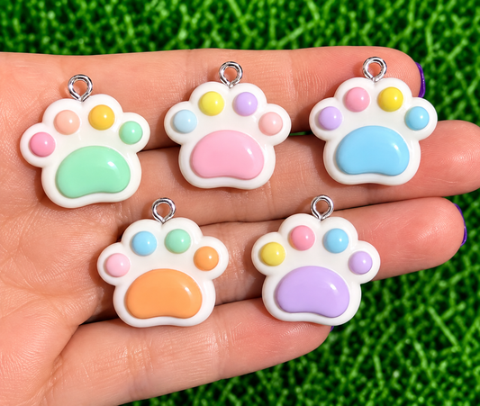 *Bead Mix #592- Colorful Paws Resin Charms, Bag Charms