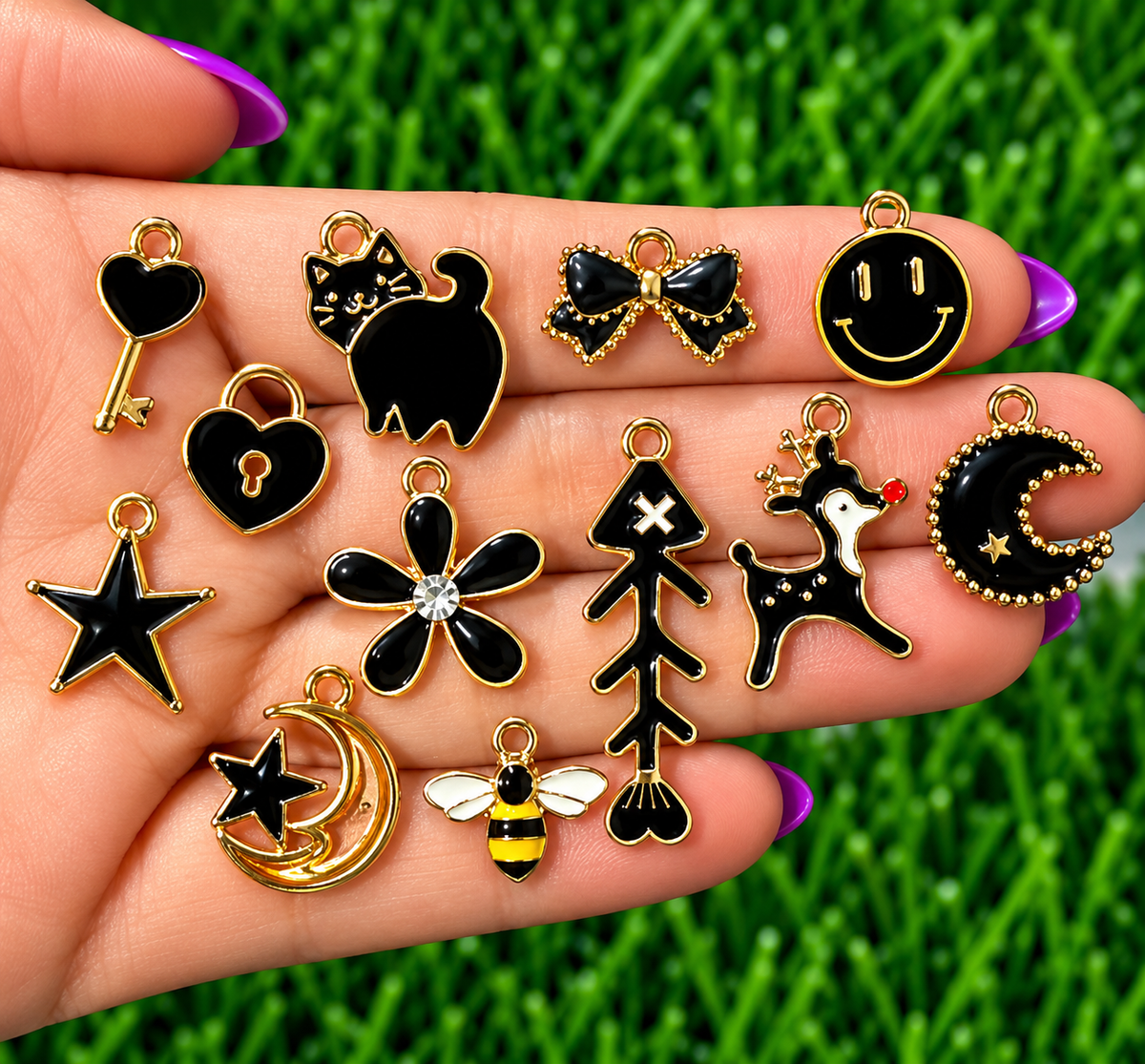 *Bead Mix #617- Black Charms, Bag Charms