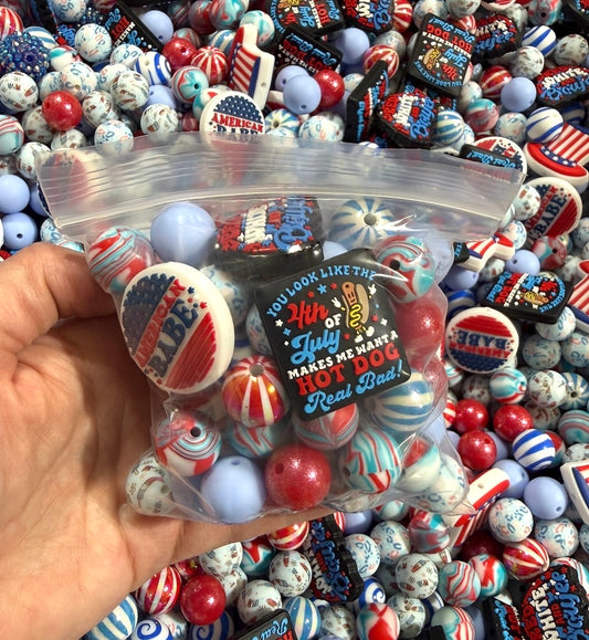 *Bead Mix #260 - USA Mystery Scoop Silicone Bead Mix