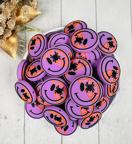 Halloween Happy Face Silicone Focal Bead, Halloween Shape Silicone Bead