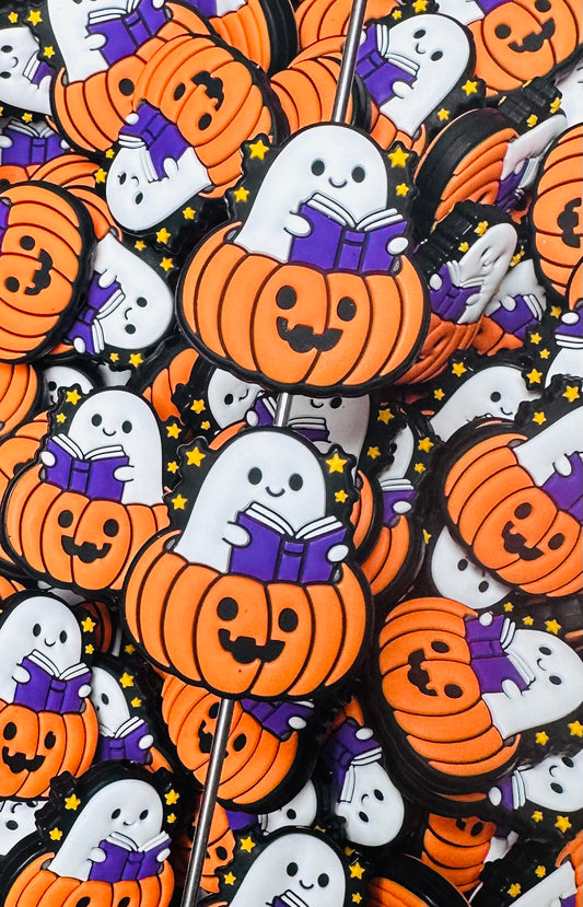 Gary the Ghost Silicone Focal Bead, Halloween Book Focal Bead