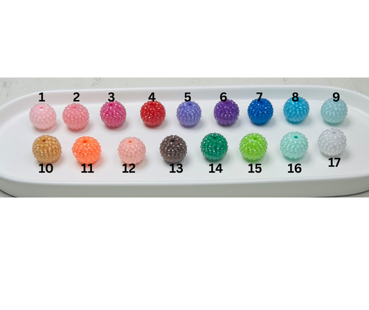 20mm FROSTED Rhinestone Round Acrylic Beads