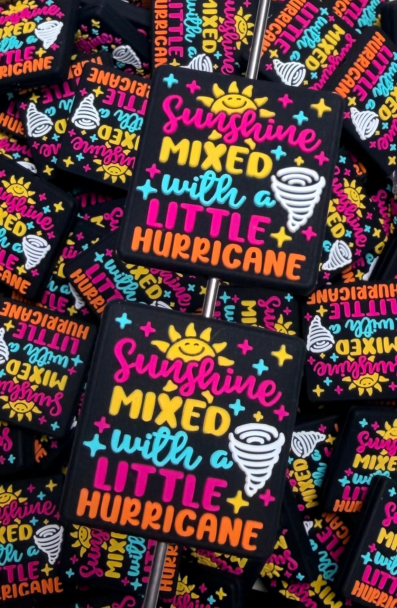 Q- Sunshine Mixed With A Little Hurricane Focal Bead, Quote Focal Beads