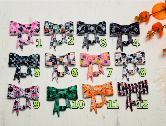 Y- Straw Topper - Halloween Printed Bow, Tumbler Accessory