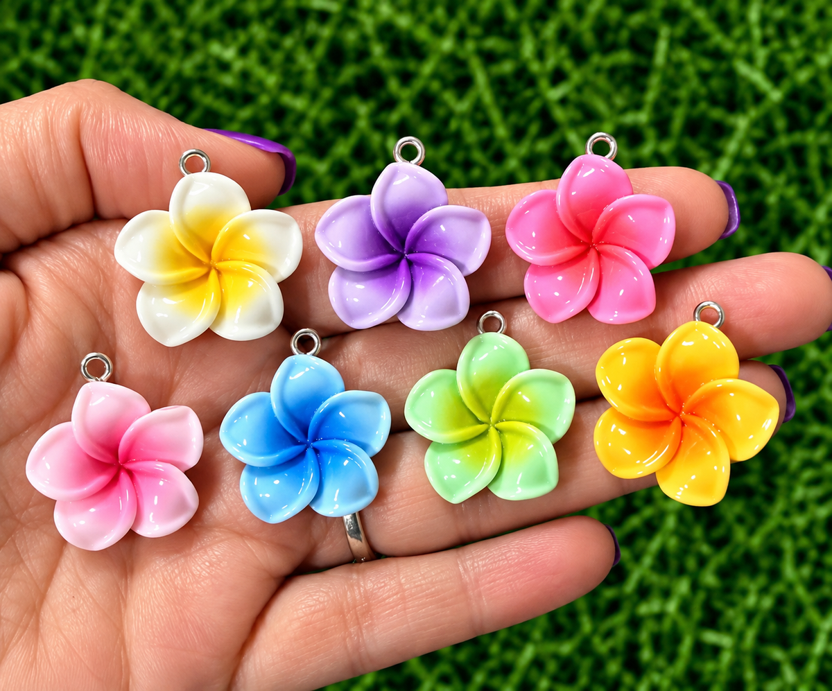*Bead Mix #576- Tropical Blooms Resin Charms, Bag Charms