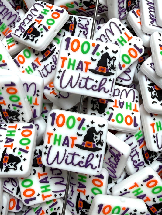 H- 100% That Witch Silicone Focal Bead, Halloween Gnome Silicone Bead