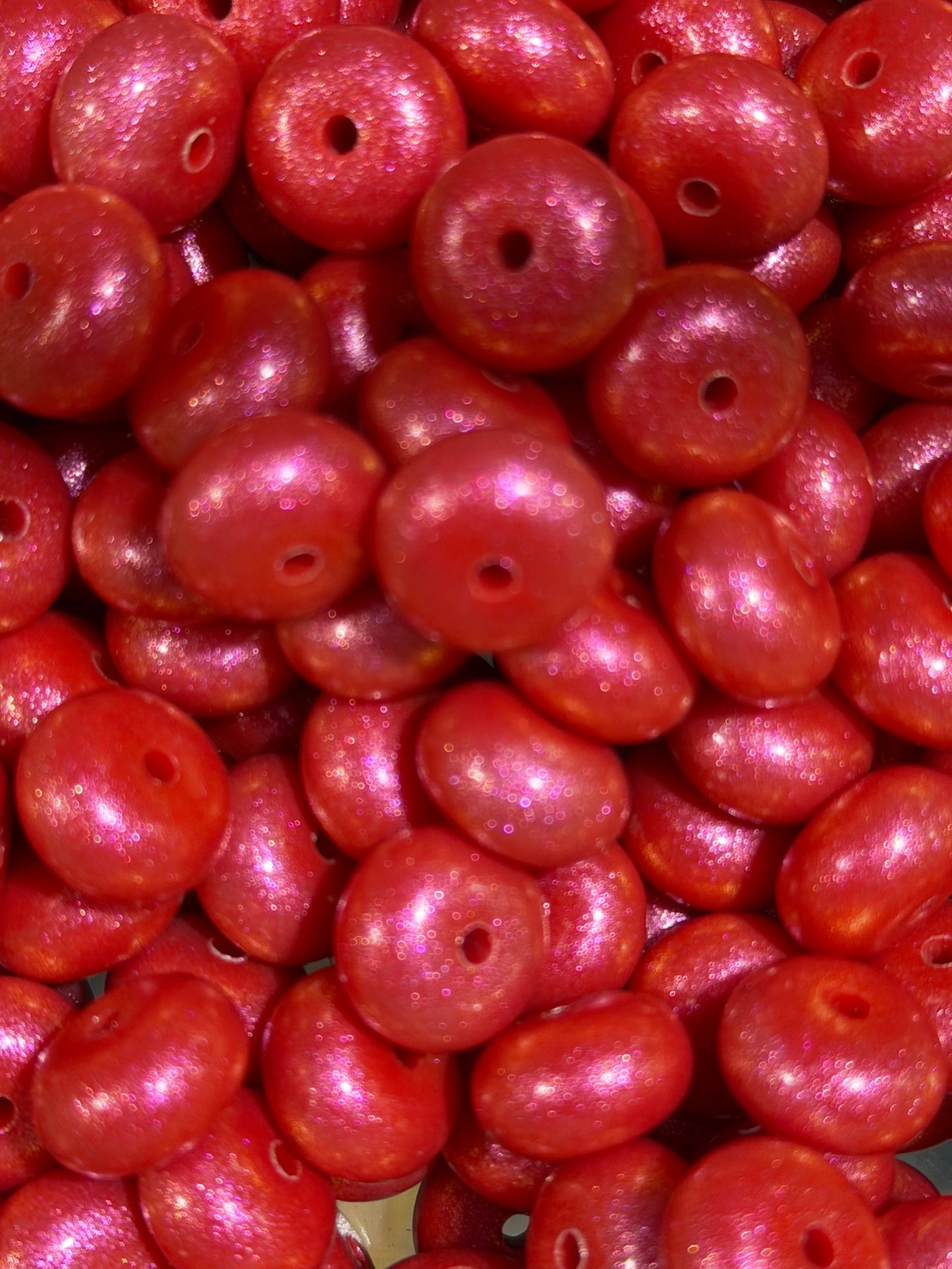 14mm ABACUS OPAL Tomato Silicone Beads